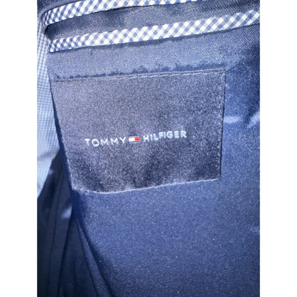 Tommy Hilfiger Men's Suit Jacket Blazer Size 38R Windowpane Blue Plaid - Picture 10 of 16